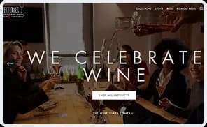 Wine glass retailer homepage