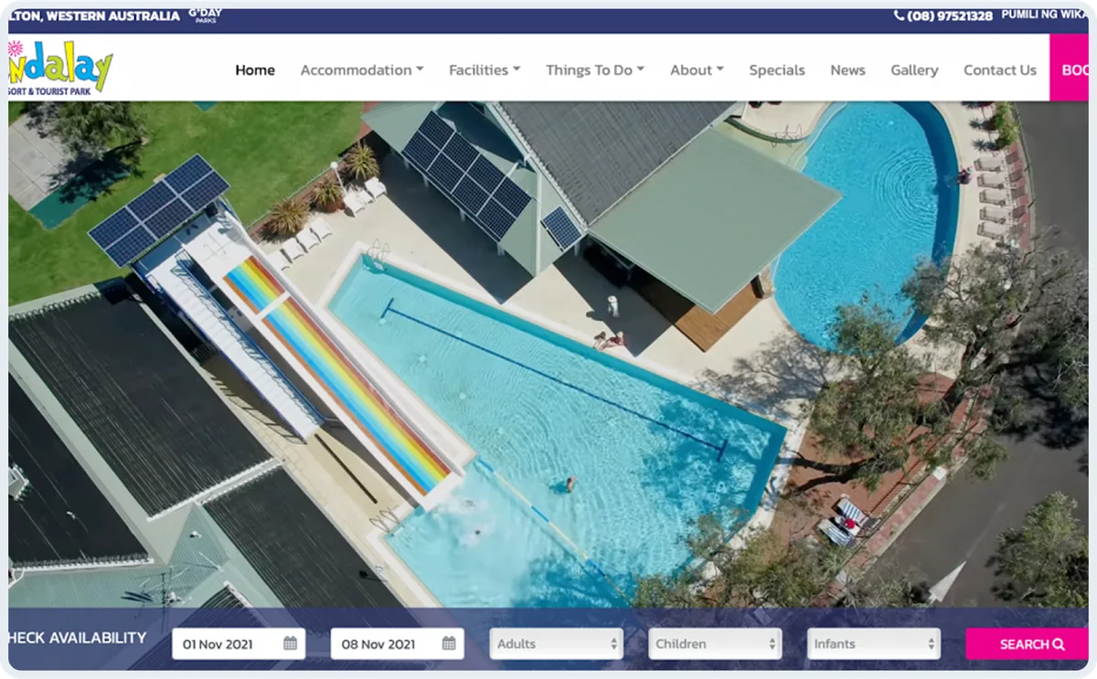 Mandalay Resorts website homepage