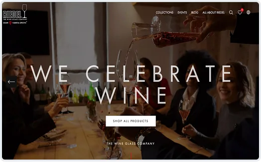 Riedel wine glass online store homepage